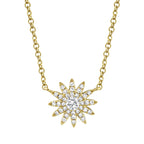 0.15CT 14K Y/G DIAMOND STARBURST NECKLACE