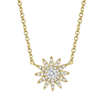 0.15CT 14K Y/G DIAMOND STARBURST NECKLACE