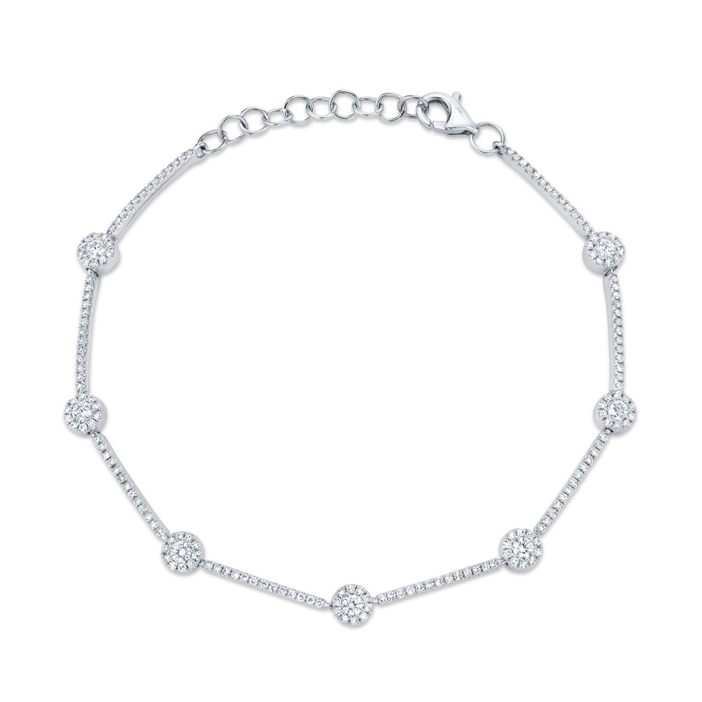 0.88CT 14K W/G DIAMOND BRACELET
