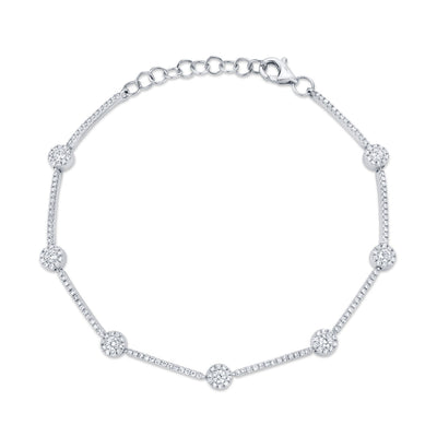 0.88CT 14K W/G DIAMOND BRACELET