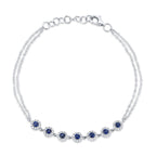 0.21CT DIAMOND & 0.53CT BLUE SAPPHIRE 14K W/G BRACELET