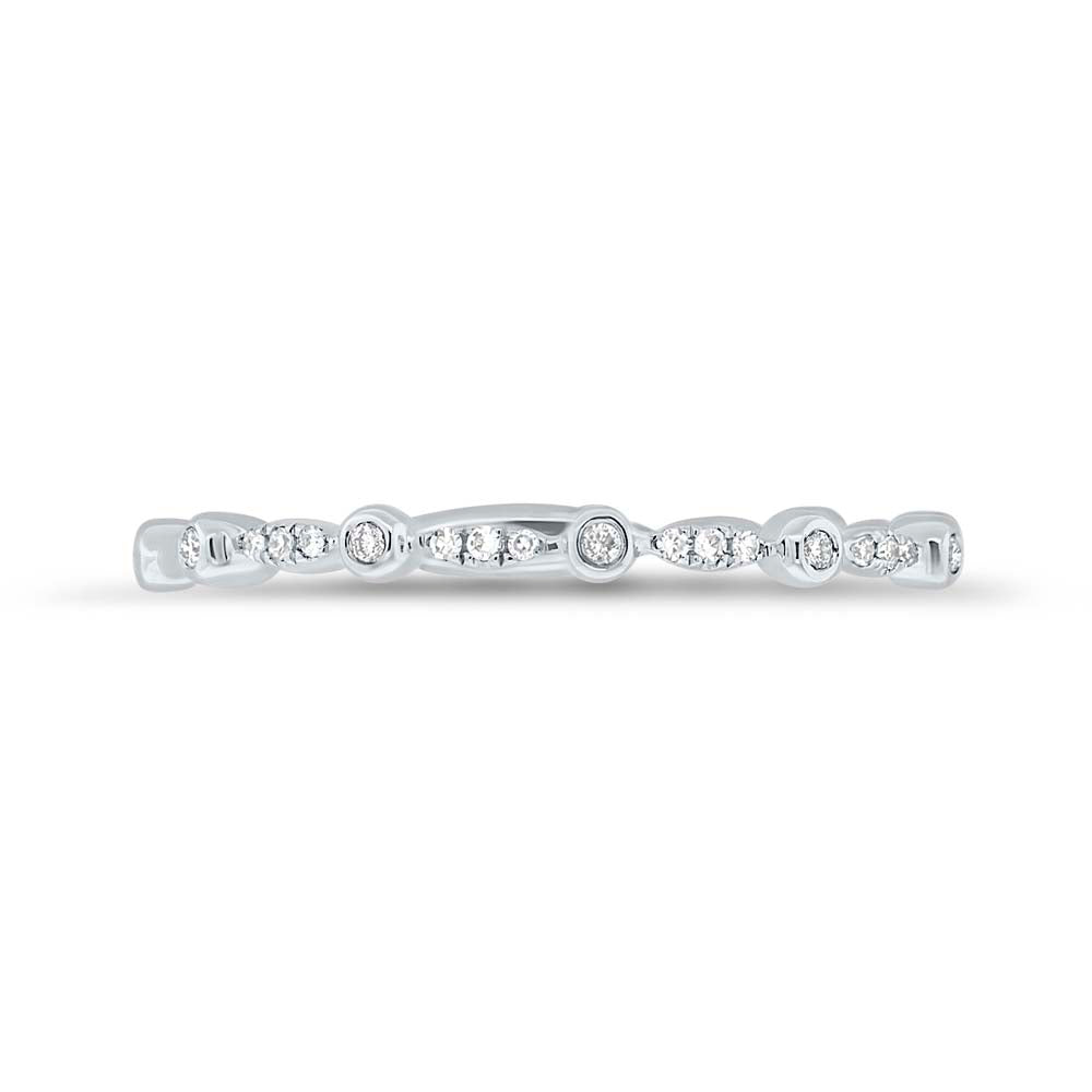 0.06CT 14K W/G DIAMOND LADY'S BAND SZ 6