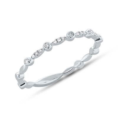 0.06CT 14K W/G DIAMOND LADY'S BAND SZ 6