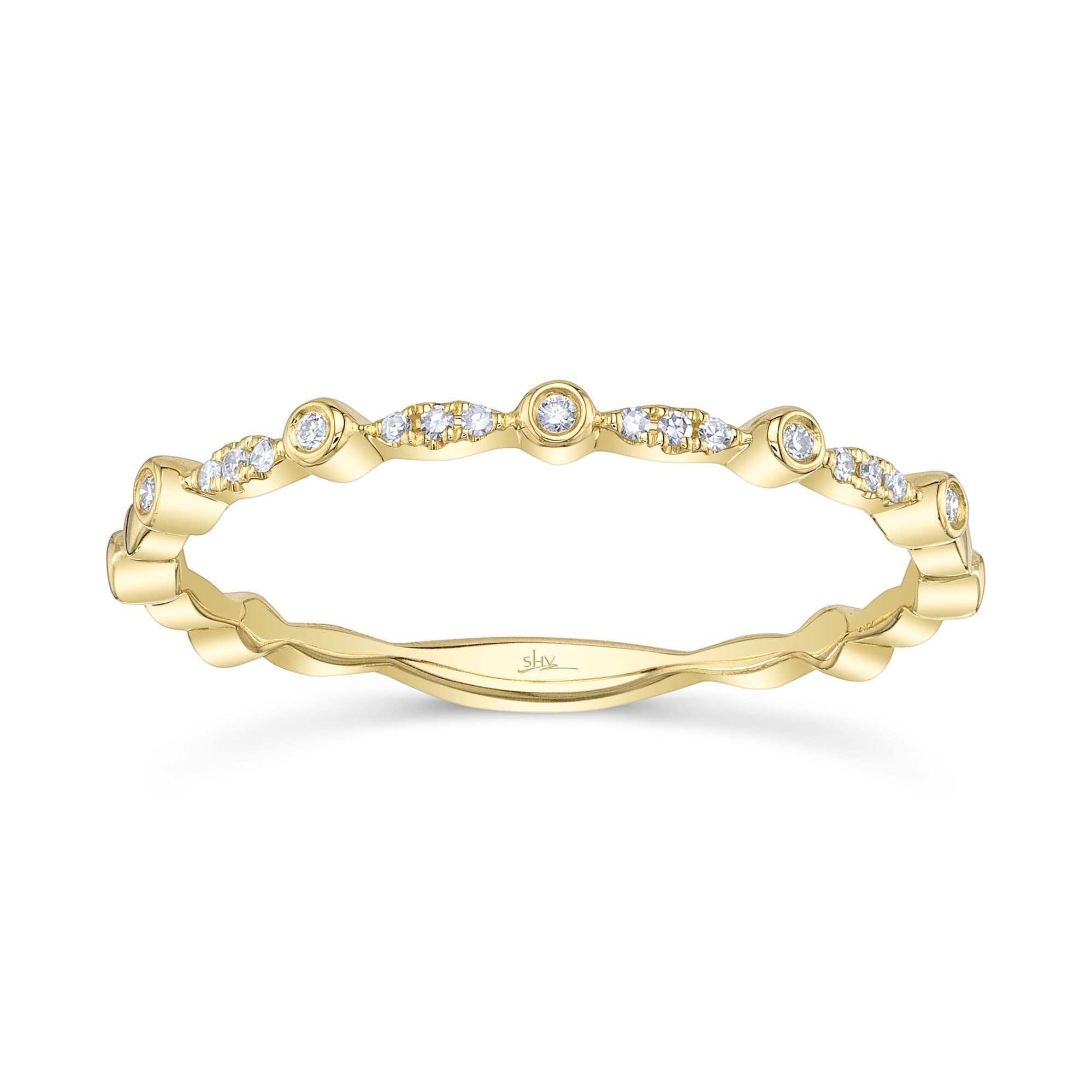 0.06CT 14K Y/G DIAMOND LADY'S BAND