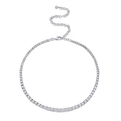 4.39CT 14K W/G DIAMOND TENNIS NECKLACE