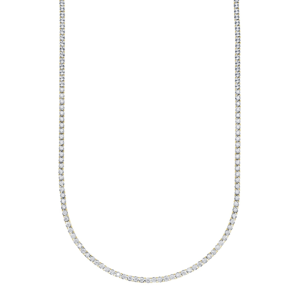2.49CT 14K Y/G DIAMOND TENNIS NECKLACE