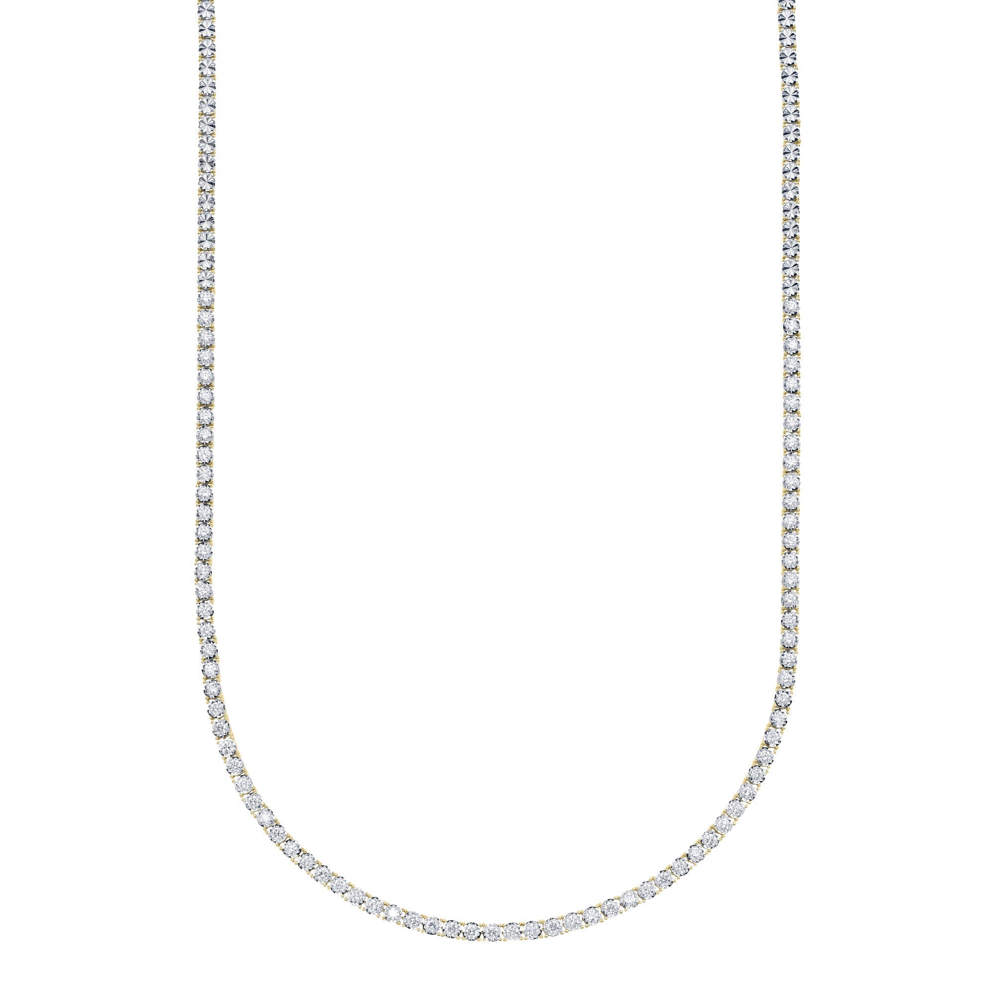 2.49CT 14K Y/G DIAMOND TENNIS NECKLACE