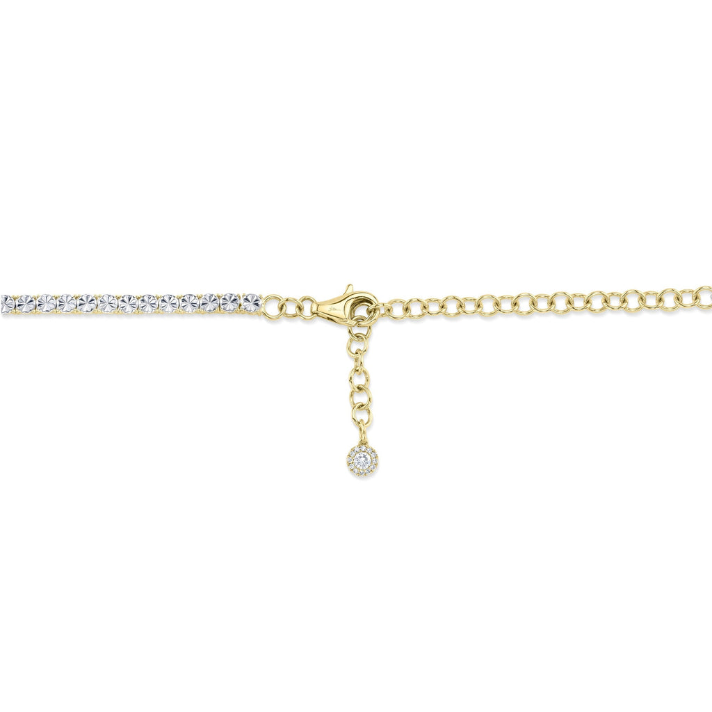 2.49CT 14K Y/G DIAMOND TENNIS NECKLACE