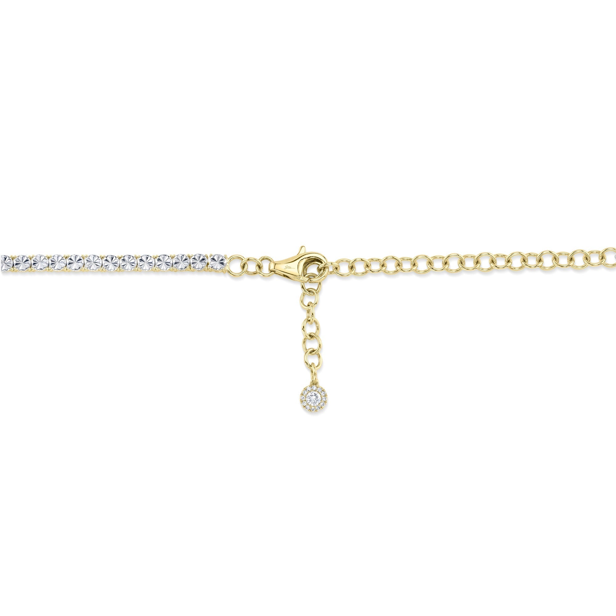 2.49CT 14K Y/G DIAMOND TENNIS NECKLACE