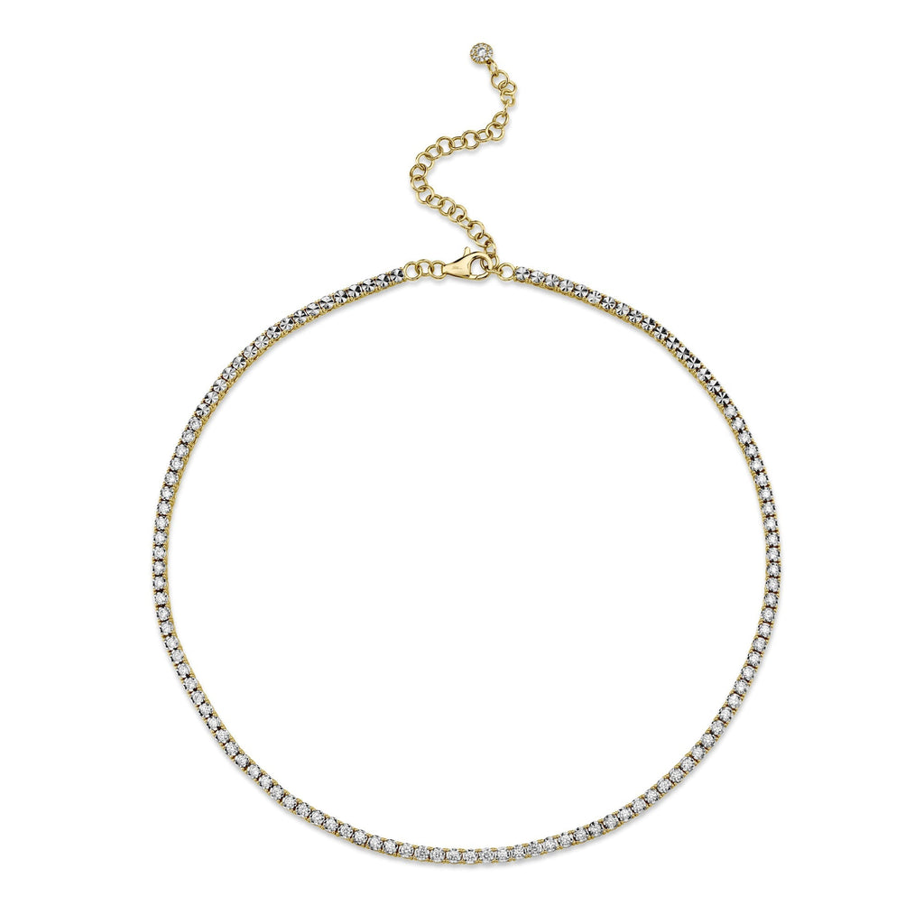 2.49CT 14K Y/G DIAMOND TENNIS NECKLACE