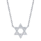 0.11CT 14K W/G DIAMOND STAR OF DAVID NECKLACE