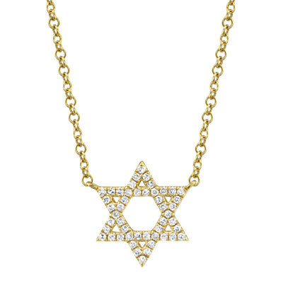 0.11CT 14K Y/G DIAMOND STAR OF DAVID NECKLACE