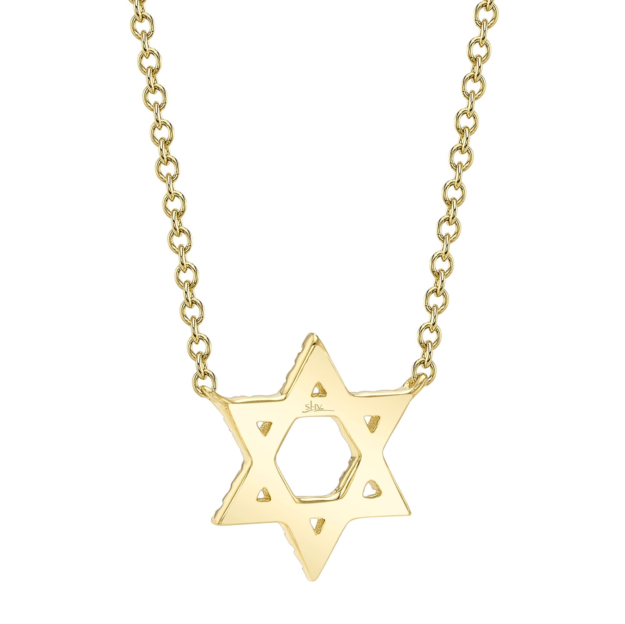 0.11CT 14K Y/G DIAMOND STAR OF DAVID NECKLACE