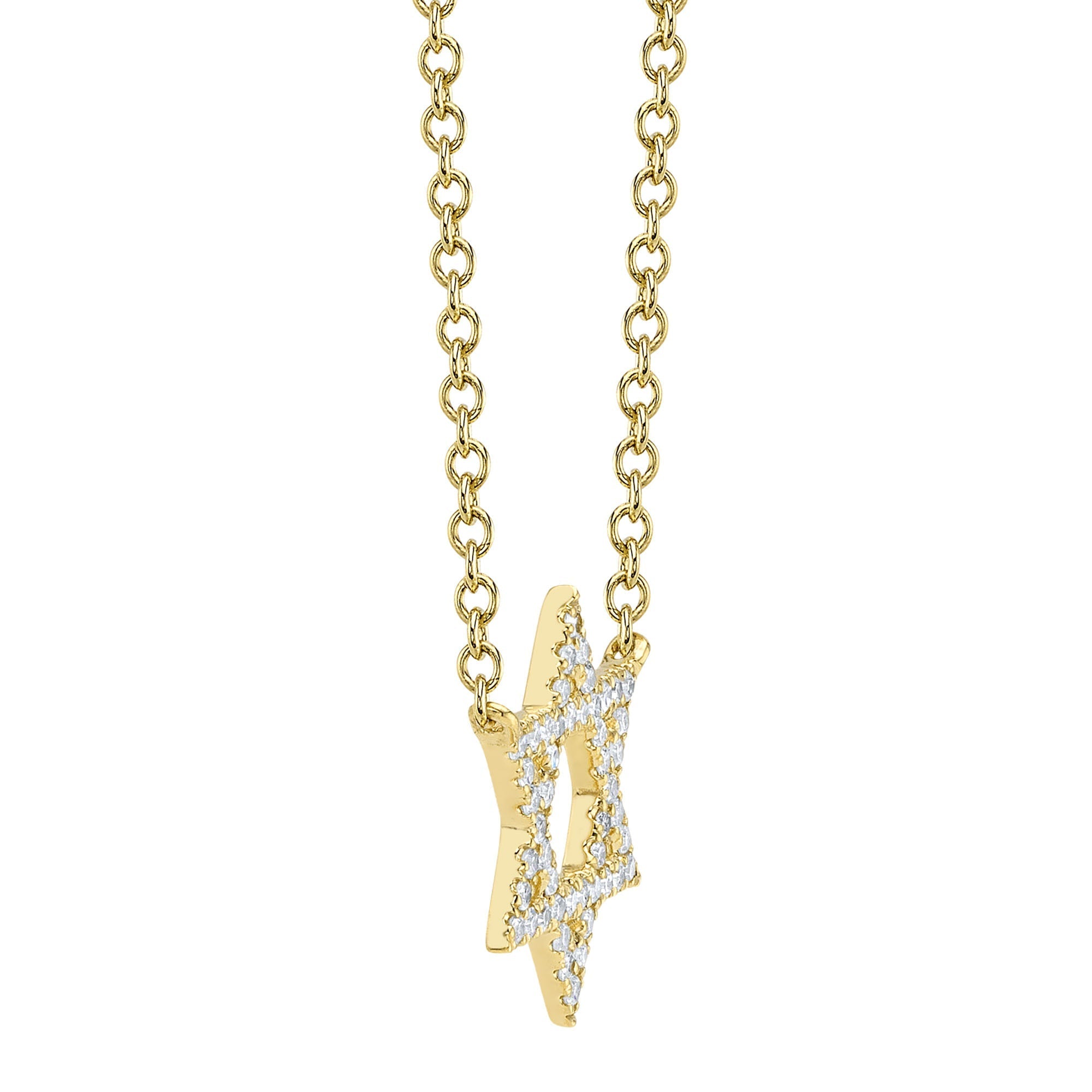 0.11CT 14K Y/G DIAMOND STAR OF DAVID NECKLACE