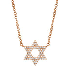 0.11CT 14K R/G DIAMOND STAR OF DAVID NECKLACE