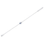 0.09CT DIAMOND & 0.08CT BLUE SAPPHIRE 14K W/G HAMSA BRACELET