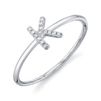 0.05CT 14K W/G DIAMOND LADY'S RING - INITIAL K