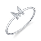 0.05CT 14K W/G DIAMOND LADY'S RING - INITIAL M