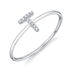 0.03CT 14K W/G DIAMOND LADY'S RING - INITIAL T