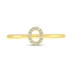0.04CT 14K Y/G DIAMOND LADY'S RING - INITIAL O
