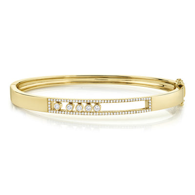0.42CT 14K Y/G DIAMOND BEZEL SLIDER BANGLE