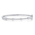 0.52CT 14K W/G DIAMOND BAGUETTE BANGLE
