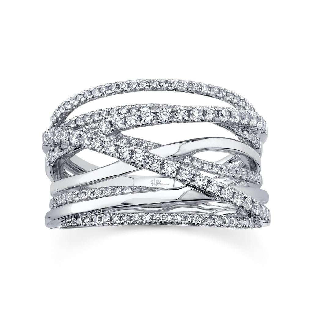 0.62CT 14K W/G DIAMOND BRIDGE RING
