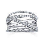 0.62CT 14K W/G DIAMOND BRIDGE RING