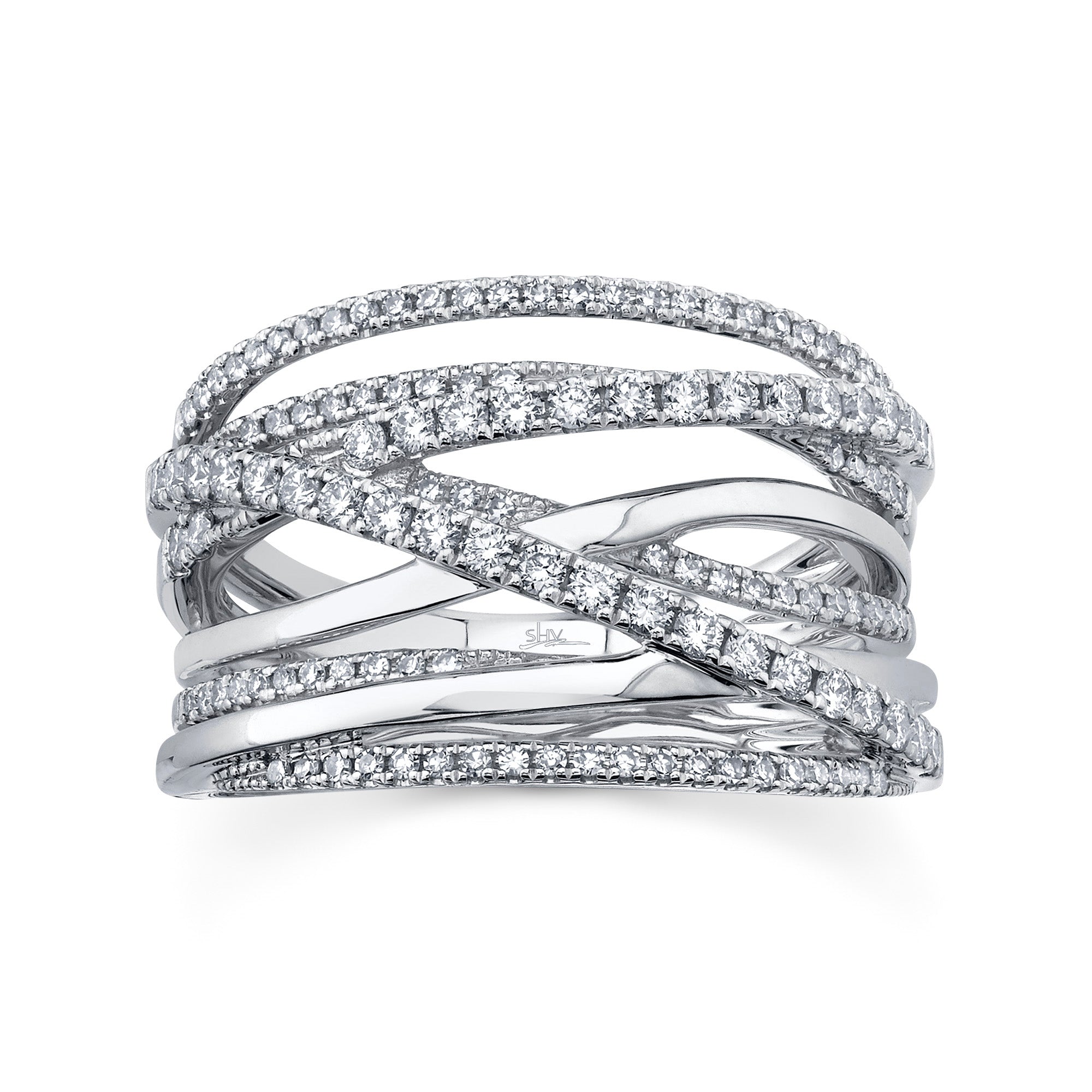0.62CT 14K W/G DIAMOND BRIDGE RING