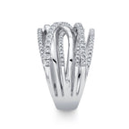 0.62CT 14K W/G DIAMOND BRIDGE RING