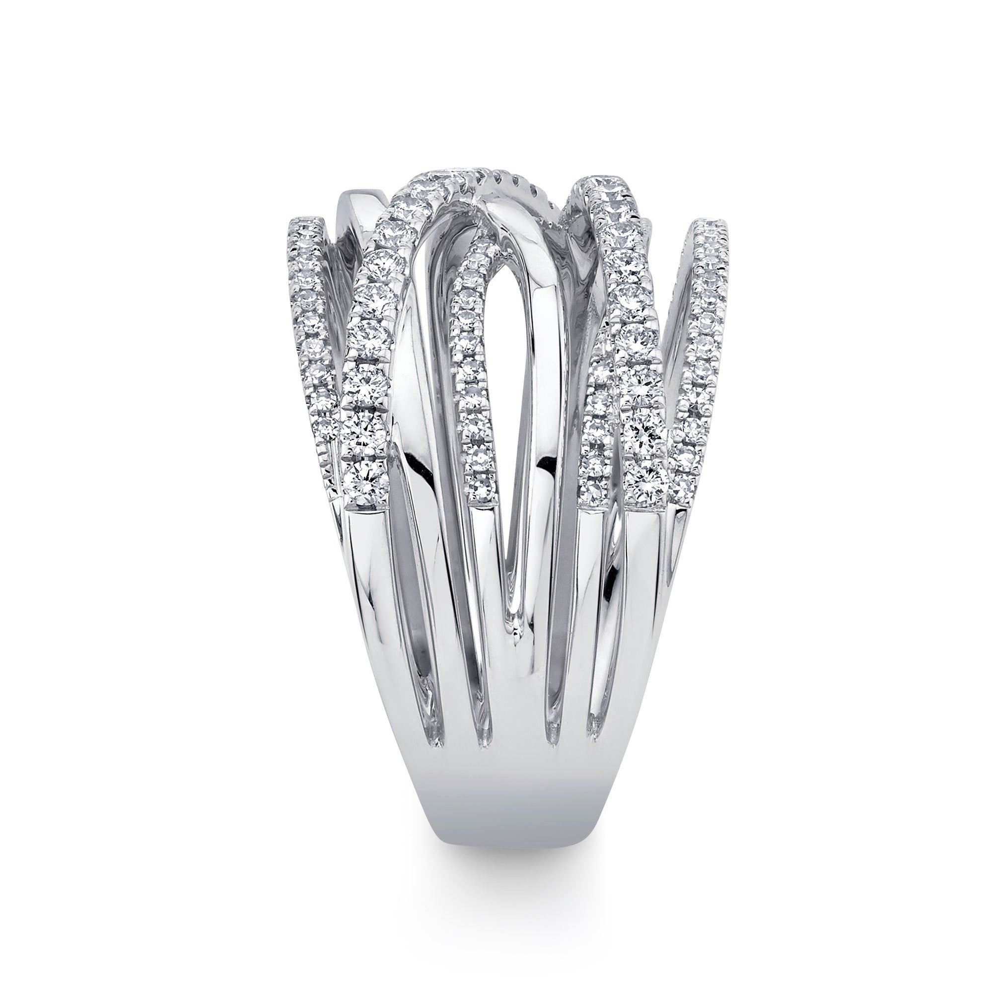 0.62CT 14K W/G DIAMOND BRIDGE RING