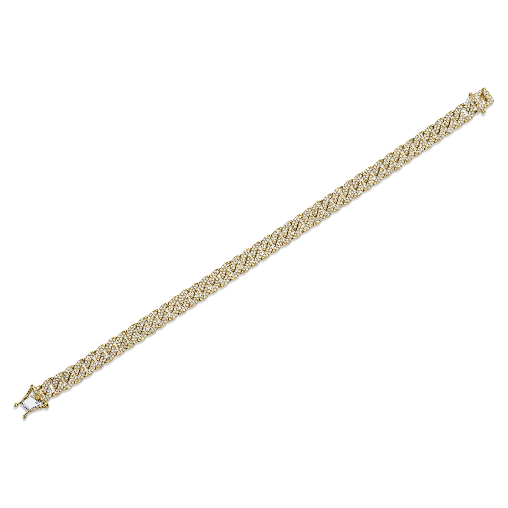 1.69CT 14K Y/G DIAMOND PAVE LINK BRACELET