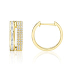 0.58CT 14K Y/G DIAMOND BAGUETTE HOOP EARRING