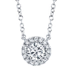 0.20CT-CTR(ROUND) 0.05CT-SIDE 14K W/G DIAMOND NECKLACE