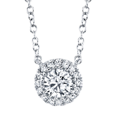 0.20CT-CTR(ROUND) 0.05CT-SIDE 14K W/G DIAMOND NECKLACE