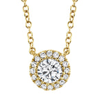 0.20CT-CTR(ROUND) 0.05CT-SIDE 14K Y/G DIAMOND NECKLACE