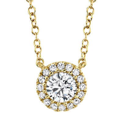 0.20CT-CTR(ROUND) 0.05CT-SIDE 14K Y/G DIAMOND NECKLACE