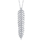 0.29CT 14K W/G DIAMOND FEATHER NECKLACE