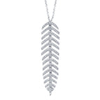 0.29CT 14K W/G DIAMOND FEATHER NECKLACE