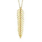 0.29CT 14K Y/G DIAMOND FEATHER NECKLACE