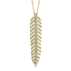 0.29CT 14K Y/G DIAMOND FEATHER NECKLACE