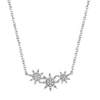 0.09CT 14K W/G DIAMOND STAR NECKLACE