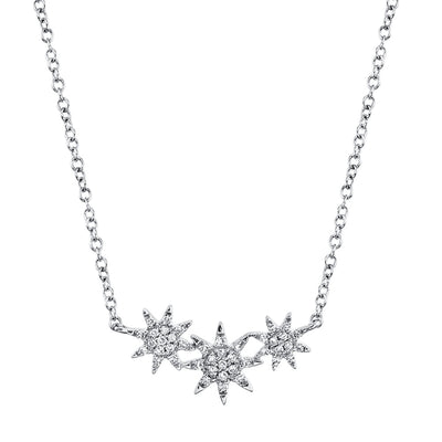 0.09CT 14K W/G DIAMOND STAR NECKLACE