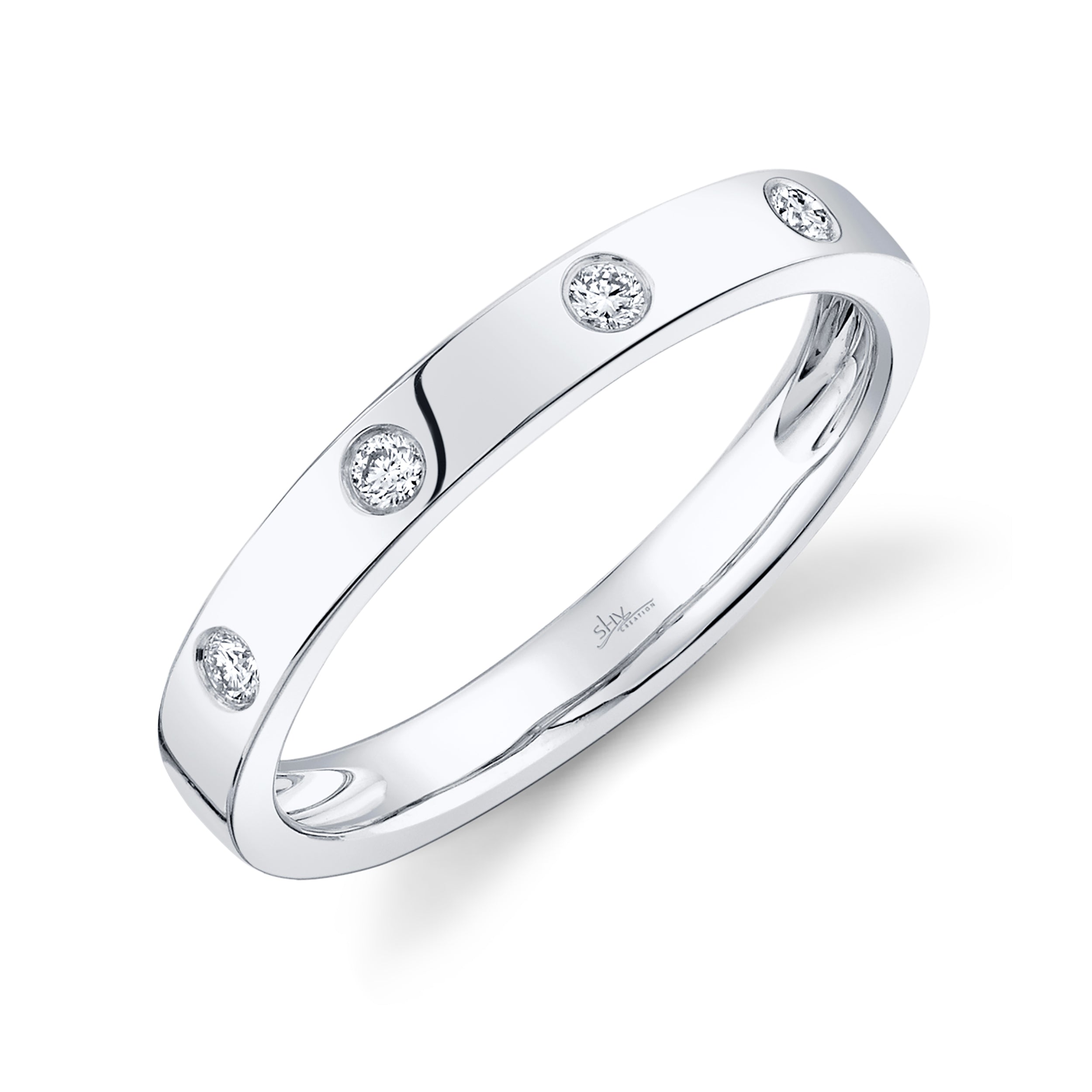 0.09CT 14K W/G DIAMOND LADY'S BAND