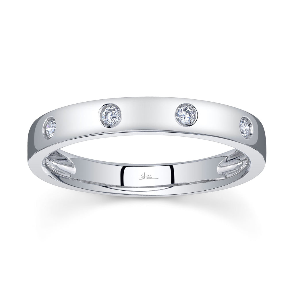 0.09CT 14K W/G DIAMOND LADY'S BAND