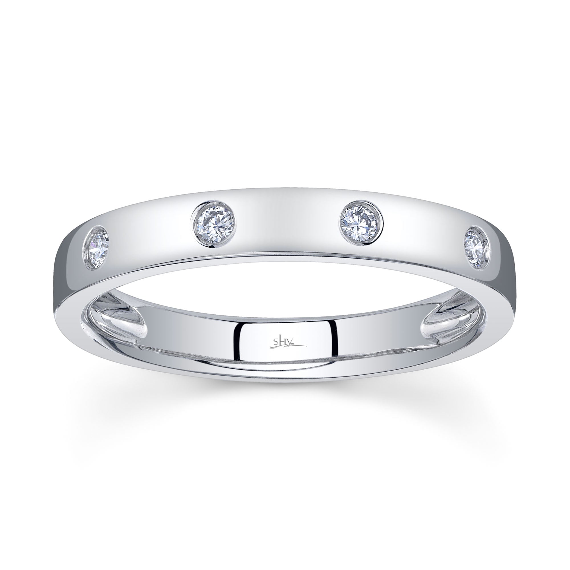 0.09CT 14K W/G DIAMOND LADY'S BAND