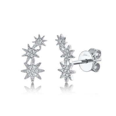 0.06CT 14K W/G DIAMOND STAR STUD EARRING