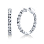 1.06CT 14K W/G DIAMOND HOOP EARRING