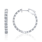 1.06CT 14K W/G DIAMOND HOOP EARRING