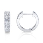 0.34CT 14K W/G DIAMOND BAGUETTE HUGGIE EARRING
